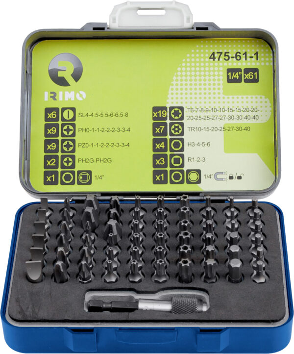 475-61-1 Otsakute kmpl 61 osa (SL,PH,PZ,TX,TR,HEX,R)