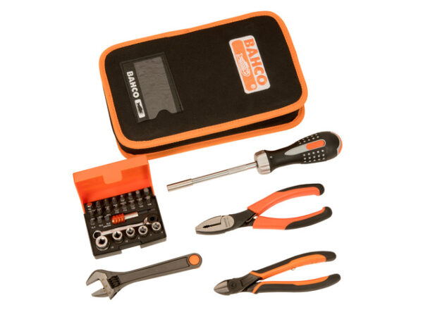 4750FB5ATS001 Tööriistade kmpl 5 osa (padrunite ja otsakute kmpl, narrega kruvikeeraja, tellitav võti, näpitsad ja lõiketangid) lukuga tööriistakotis 170x55x275mm