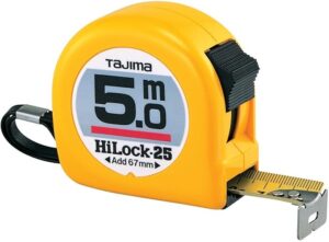 4975364011350 Tajima mõõdulint HI LOCK 5mx25 mm, kollane