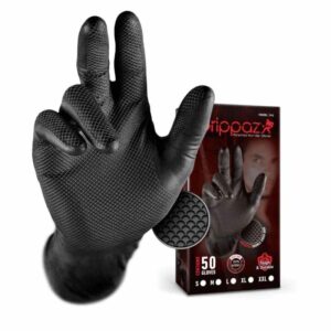 5391515867581_1 Ühekordsed nitriilkindad Grippaz 246BK, 50tk, paksus 0,15mm, black, suurus 10/XL