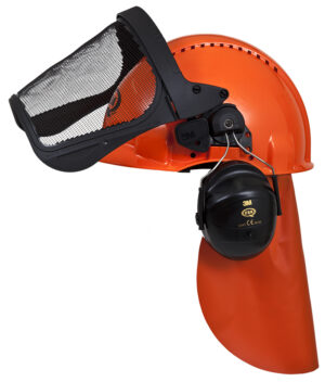 5405 Metsamehe kaitsekiiver kõrvaklappide, visiiri, päikesesirmi ja kaelakaitsmega