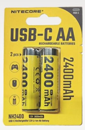 6952506497416 Nitecore NH2400 2400 mAh USB-C laetavad AA akud (2 tk komplektis)