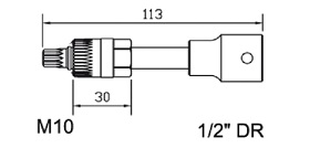 7314150209781_1 Spetsiaalpadrun XZN M10 x 113mm, 1/2" kinnitus