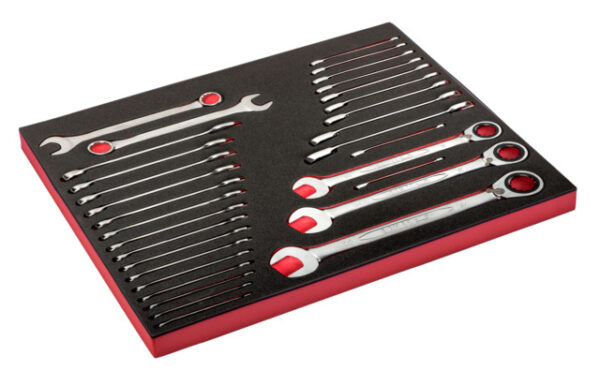 7314150271801 Lehtsilmusvõtmete 111M 6-22mm ja narre-lehtsilmusvõtmete 1RM 6-27mm kmpl 31 osa vahtaluses