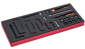 7314150285907_1 Fit&Go 1/3 Foam Inlay 1/4" Socket and Round Head Ratchet Set - 24 Pcs