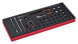 7314150285921 Padrunvõtmete kmpl 1/4" 45 osa 1/3 vahtaluses