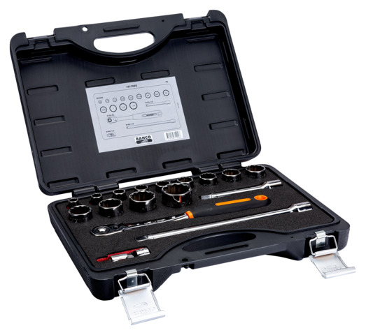 7314150319008 Padrunvõtmete 7800DZ kmpl tollmõõdus 3/8"-1.1/4" 17 osa 1/2" metallist kohvris