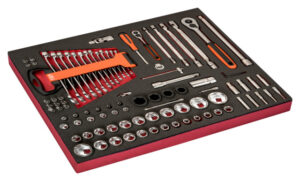 7314150335541 Padrunite ja lehtsilmusvõtmete kmpl S87+7 1/2" ja 1/4" 94 osa vahtaluses