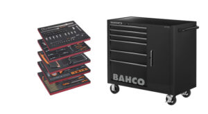 7314150437474_1 Ratastel must tööriistakäru C75 986x501x1100mm 6 sahtliga ja 1 kapiga koos 187 tööriistaga