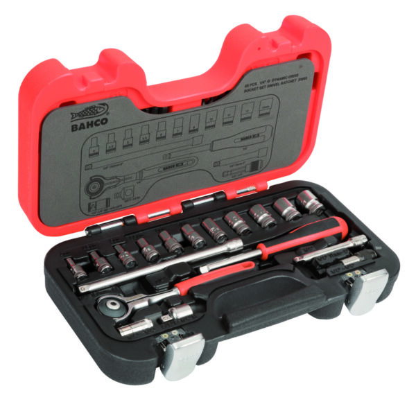 7314150442898 Padrunite kmpl 1/4" 4-13mm padrunvõtmed, pööratava peaga narre + pikad ja lühikesed otsakud. 65 osa