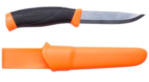 7391846010081_1 Morakniv Companion Välinuga – Oranž Käepide, 2.5 mm Roostevaba Tera, Tupp