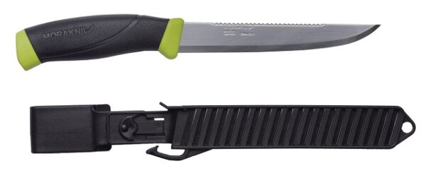 7391846025467_1 Morakniv Companion kalasoomustaja – 150 mm roostevaba teras tera, sakiline selg, laimiroheline