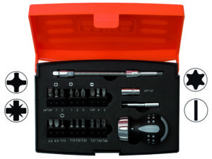 808050s-22 Narrega kruvikeeraja 95mm + otsakute kompl. 1/4" 22 osa