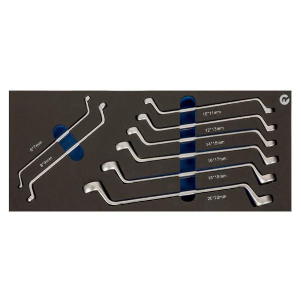 8414909243420 Kahepoolsete silmusvõtmete kmpl 8 osa 6-22mm 1/3 vahtaluses Irimo