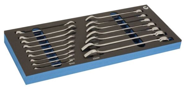 8414909243451 Lehtsilmusvõtmete kmpl 16 osa 6-22mm 1/3 vahtaluses Irimo