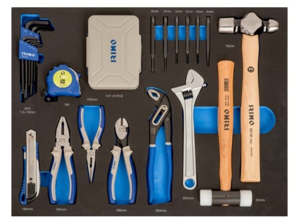 8414909243697 Tööriistade kmpl 85 osa 3/3 vahtaluses Irimo