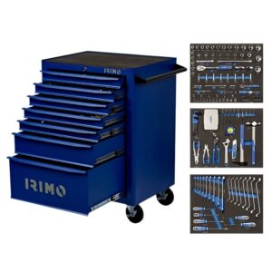 8414909249309_1 Irimo ratastel tööriistakäru, 7 sahtliga, sinine, 208 tööriista/tarvikuga