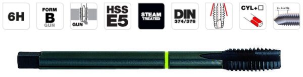 8420609305467_1 Masinkeermepuur M14x2.0, HSS-E5 DIN, sirge laastusoonega, GUN