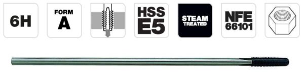 8420609365423_1 Masinkeermepuur M18x2.5, HSS-E5 NFE66101, sirge laastusoonega, 520mm