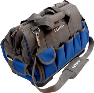 9022-2-16HB Suletav tööriistakott 10 sise ja 14 välise taskuga 420x240x300mm, tugeva põhjaga