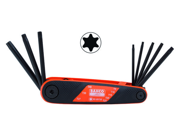 BE-8975B Kokkupandav kuuskantvõtmete kmpl TORX T9-T40 8 osa