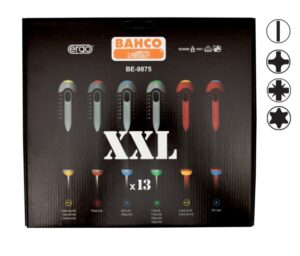 BE-9875 XXL Kruvikeerajate kmpl. ERGO™ 13 osa - SL2,5/3,5; PZ1 1000V VDE; SL4,0/5,5/6,5; PH2; PZ1/2; T10/15/20/25