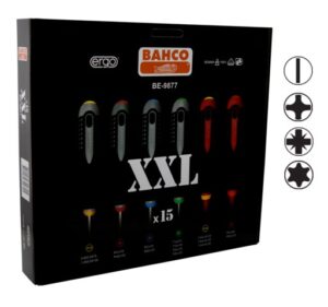 BE-9877 XXL Kruvikeerajate kmpl. ERGO™ 15 osa - SL3,0/4,0/5,5; PH1/2 1000V VDE; SL3,5/5,5; PH1/2; PZ1/2; T10/15/20/25