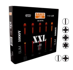 BE-9878SL XXL Elektriku kruvikeerajate kmpl. ERGO™ 12 osa - PZ1/2; PH1/2; SL2,5/3,0/3,5/4,0/5,5; Combi PH1/SL5, PH2/SL6; T10 - 1000V VDE