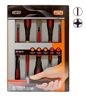 BE-9881S Elektriku kruvikeerajate komplekt ERGO™ 5 osa - SL3,0/4,0/5,5; PH1/2 - 1000V VDE