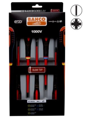 BE-9882SL Elektriku kruvikeerajate kmpl. ERGO™ slim 5 osa - PZ1/2; SL3,0/4,0/5,5 - 1000V VDE