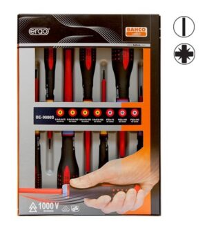 BE-9888S Elektriku kruvikeerajate kmpl. ERGO™ 7 osa - SL2,5/3,0/4,0/5,5; PZ0/1/2 - 1000V VDE