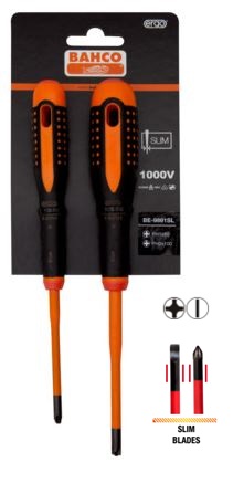 BE-9891SL Elektriku kruvikeerajate kmpl. ERGO™ slim 2 osa - PH1/2 - 1000V VDE