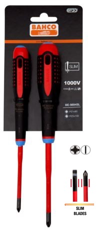 BE-9894SL Elektriku kruvikeerajate kmpl. ERGO™ slim 2 osa - PZ1/2 - 1000V VDE