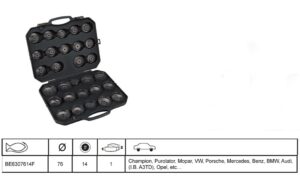 BE6307614F Õlifiltrivõti kauss diam 74mm / 14kant