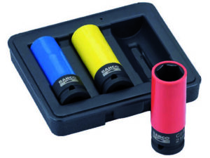 BWSS12P3 Löökpadrunvõtmete komplekt rattapoltidele Bahco 3 osa 17/19/21mm