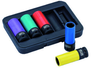 BWSS12P5 Löökpadrunvõtmete komplekt rattapoltidele Bahco 5 osa 17/19/21/22/24mm