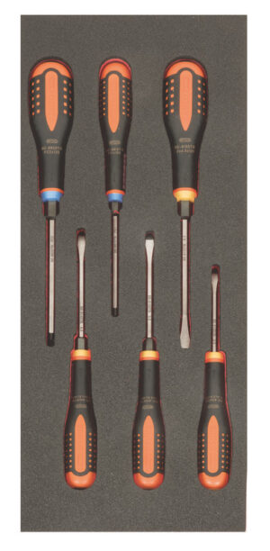 FF1E1013EH ERGO läbiva teraga kruvikeerajate kmpl 6 osa Fit&Go - SL3,5 - SL4,5 - SL5,5 - SL6,5 - PH1 - PH2