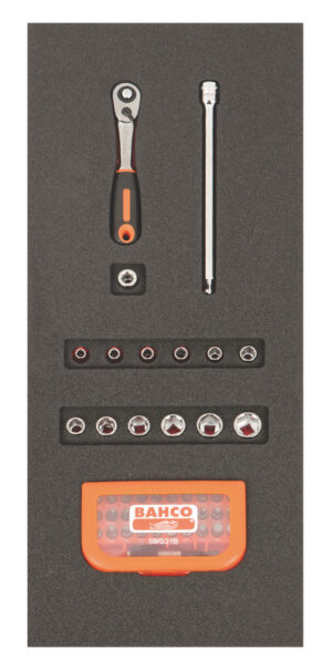 FF1E2009EH 1/4" padrunvõtmete ja otsakute kmpl 16 osa Fit&Go 1/3 - 59/S31B - narre - padrunvõtmed 4-13mm - 150mm pikendus - 1/4" otsakute adapter