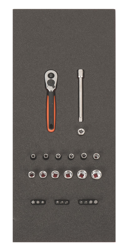 FF1E2011EH 1/4" S-Line padrunvõtmete ja otsakute kmpl 25 osa Fit&Go 1/3 - narre - padrunvõtmed 4-13mm - 100mm pikendus - 1/4" otsakute adapter - 10x 1/4" otsakut