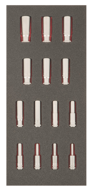 FF1E2107EH 3/8" pikkade padrunvõtmete kmpl 14 osa Fit&go 1/3 - 6-19mm