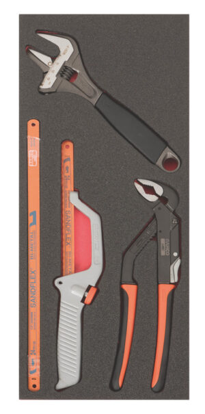 FF1E5014EH Tööriistade kmpl 4 osa Fit&Go 1/3 - tellitav võti, liugühendusega tangid, rauasaag + terad