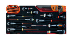 FF3A10 Kruvikeerajate, kuuskantvõtmete ja otsakute kmpl vahtaluses 53 osa tööriistakasti 1483K ja 1483KHD