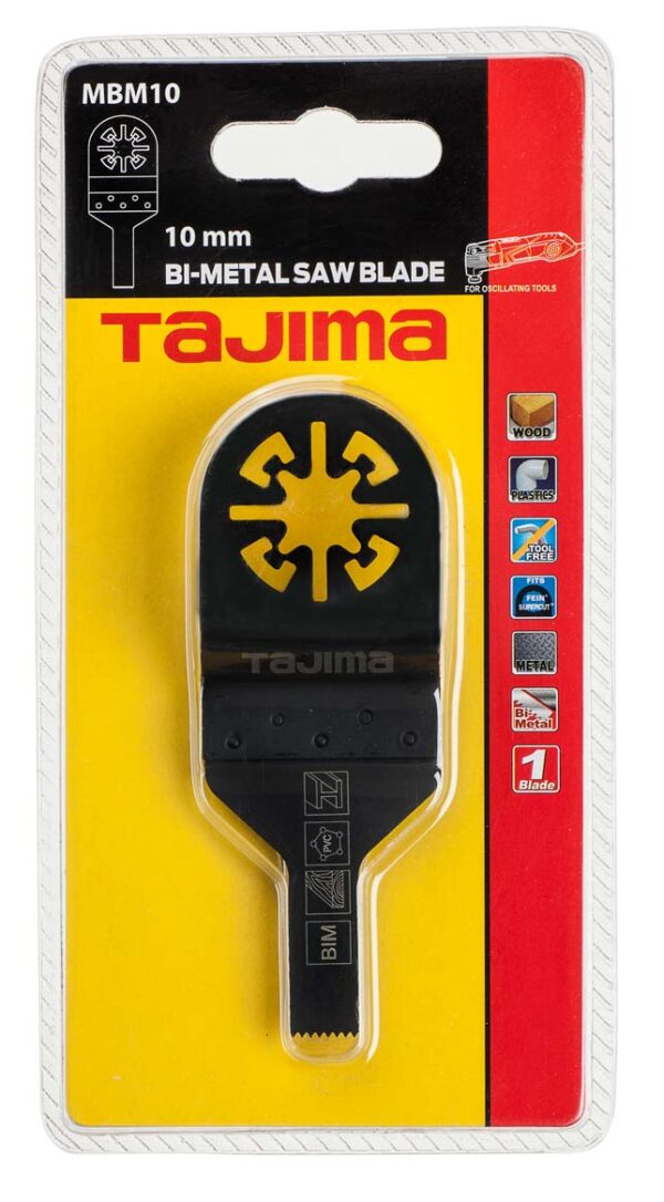 MBM10-1 Tajima multitööriista bimetall saetera puidule, plastikule ja metallile, sirge 10mm
