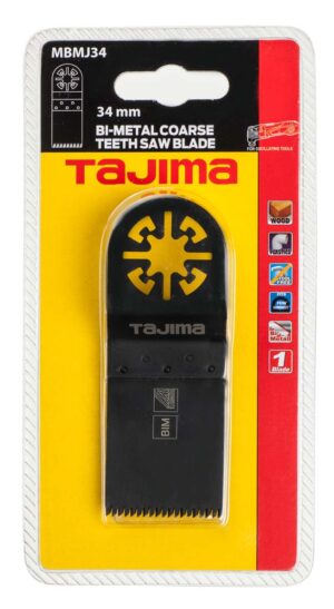 MBMJ34-1 Tajima multitööriista bimetall saetera puidule, suure hambaga, sirge 34mm