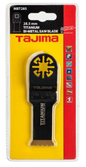 MBT285-1 Tajima multitööriista bimetall titaanium kattega saetera puidule, plastikule ja metallile, sirge 28,5mm