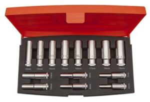 S1214L Pikkade kuuskant padruvõtmete kmpl 6-19mm 3/8" 14 osa