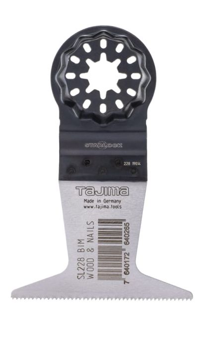 SL228BIM_50_1 Tajima Starlock multitööriista saetera bimetall 50x65mm, naeltega puidule, 50tk