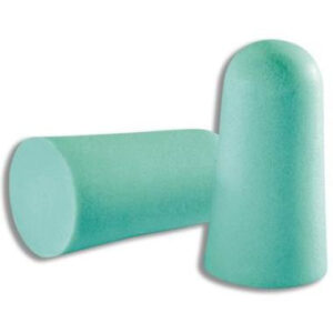 UV2112045 Ear plugs, disposable, One-fit, non-corded, pair packed. Sky blue. SNR: 31dB. 1 pair. For loud environments.