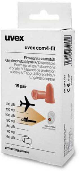 UV2112131_1 Kõrvatropid, ühekordsed, Uvex X-fit, SNR: 33dB. Mürarikkasse keskonda. 15 paari Minibox. Suurus S. Jaepakend.