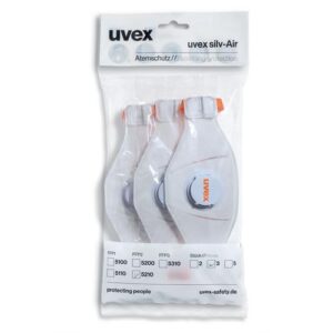 UV8775210 Respiraator Uvex silv-Air Premium 5210 FFP2, volditav klapiga, jaepakend 3 tk